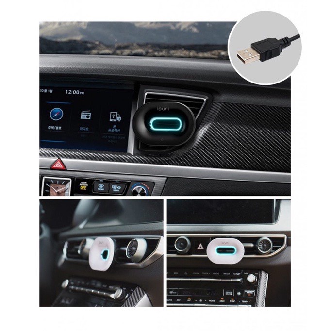 Máy Lọc Không Khí Ô Tô IPURI N1 Ion Âm Khử Mùi Hôi, Khói Thuốc Cổng USB Type-C Nhỏ Gọn