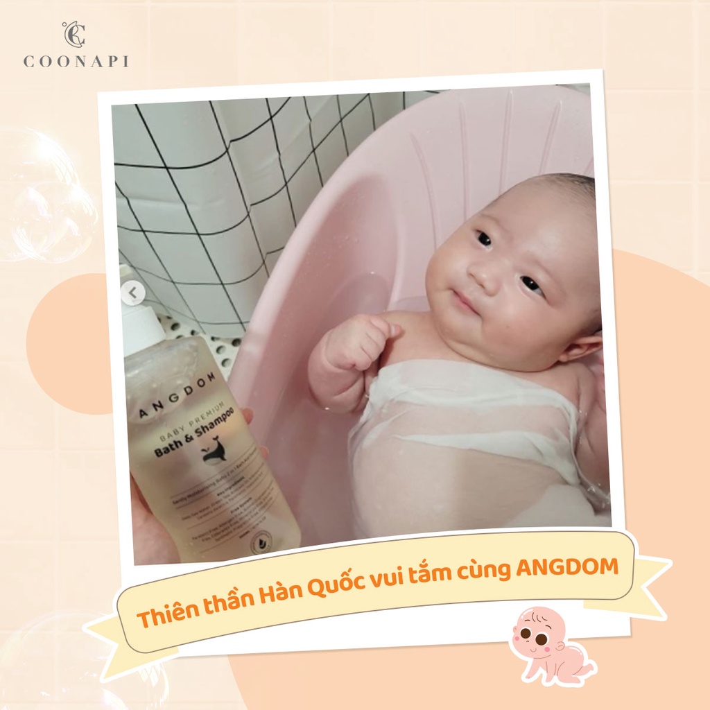 Sữa Tắm Gội Thiên Nhiên Cho Bé Dịu Nhẹ Và Dưỡng Ẩm ANGDOM Baby Premium Bath & Shampoo 300ml