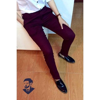 Quần âu quần tây nam màu đỏ mận cực chất phong cách hàn quốc