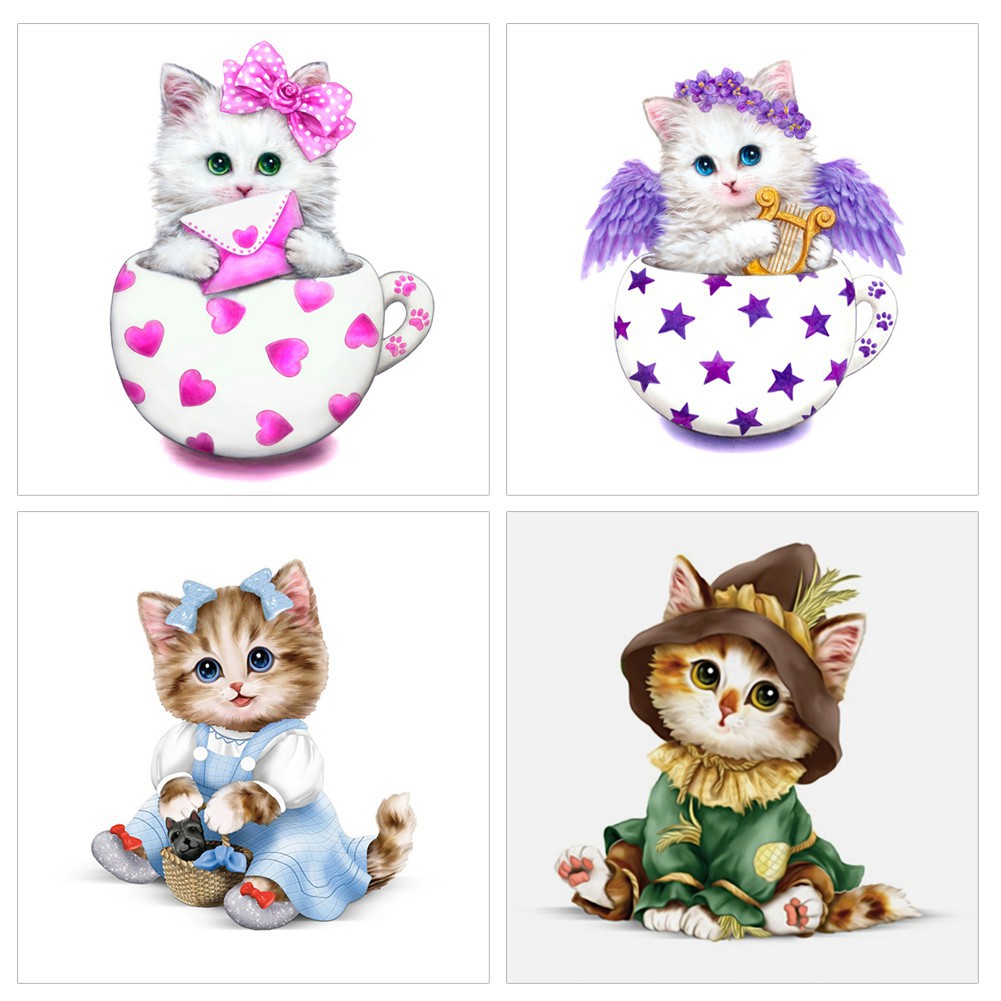 Bộ làm tranh thủ công đính đá hình chú mèo 5D | BigBuy360 - bigbuy360.vn