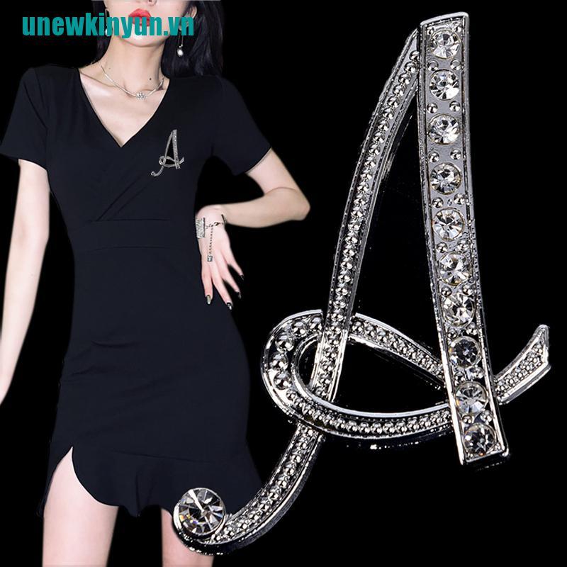 Y●Ghim Cài Áo Hình 26 Chữ Cái Đính Đá Nhân Tạo Thời Trang Cho Nữ