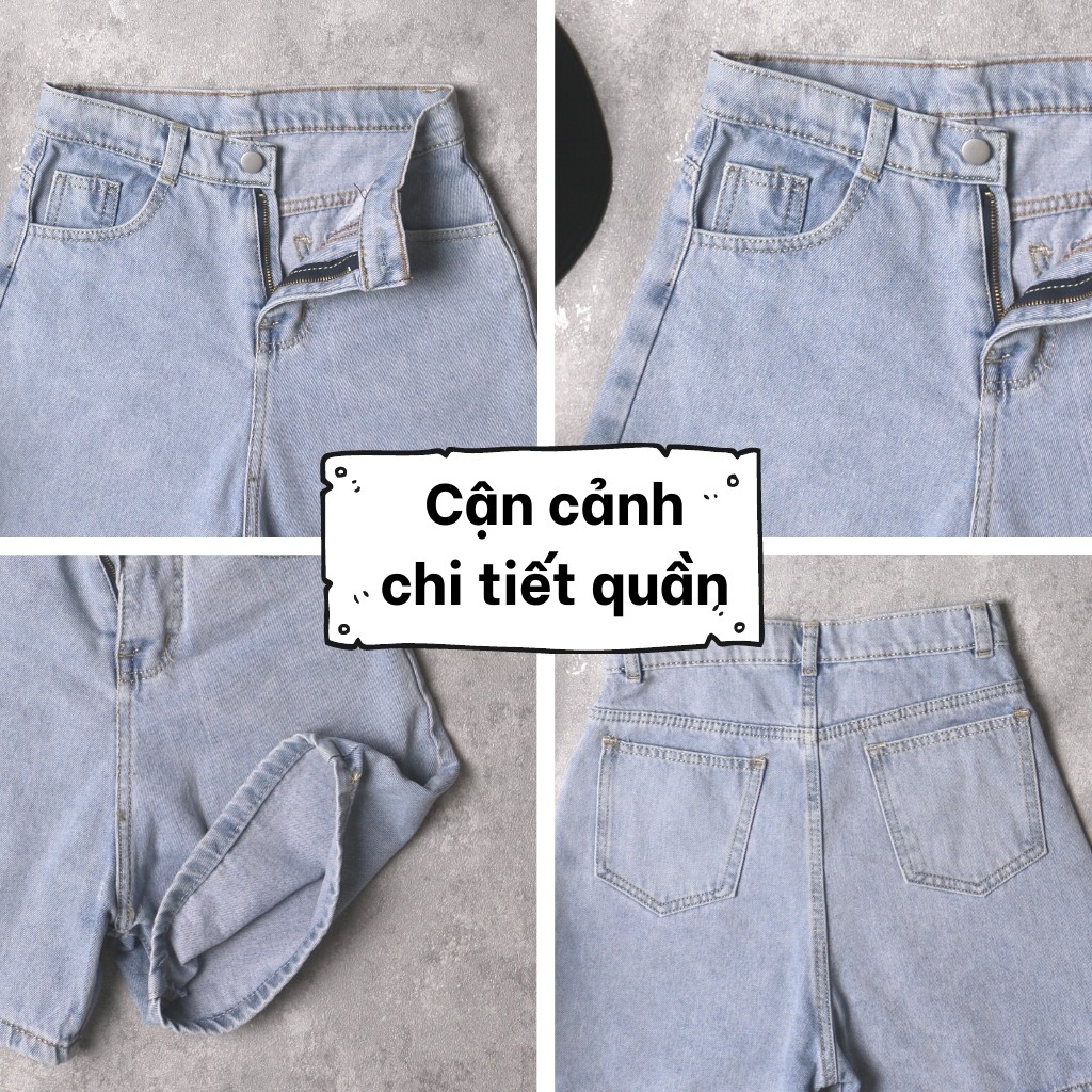 Quần jean ngố ❤️ Quần bò nữ cạp lưng cao dễ thương, chất quần bò dày dặn trẻ trung LX121