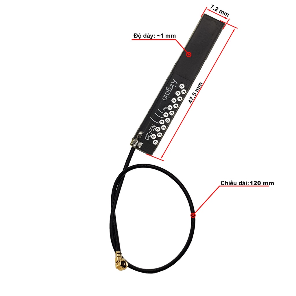 Anten 2.4G PCB 4 dBi chuẩn IPEX
