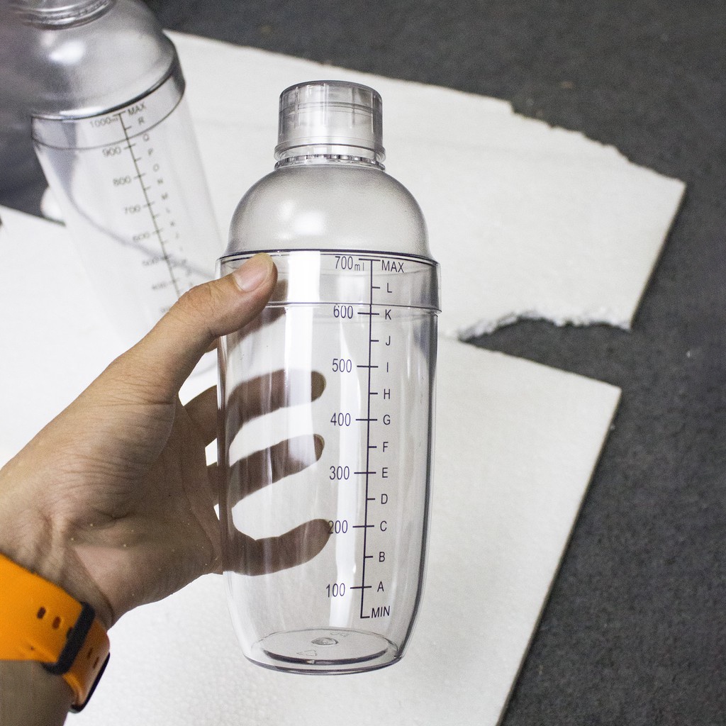 Bình lắc Shaker pha chế nhựa 350ml- 530ml - 700ml - 1000ml