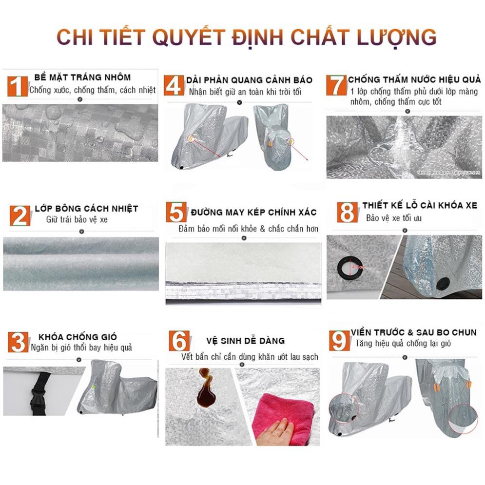 Bạt phủ áo trùm che xe máy loại dày xịn có phản quang cảnh báo OXM1 size to vừa được SH,bảo hành uy tín z