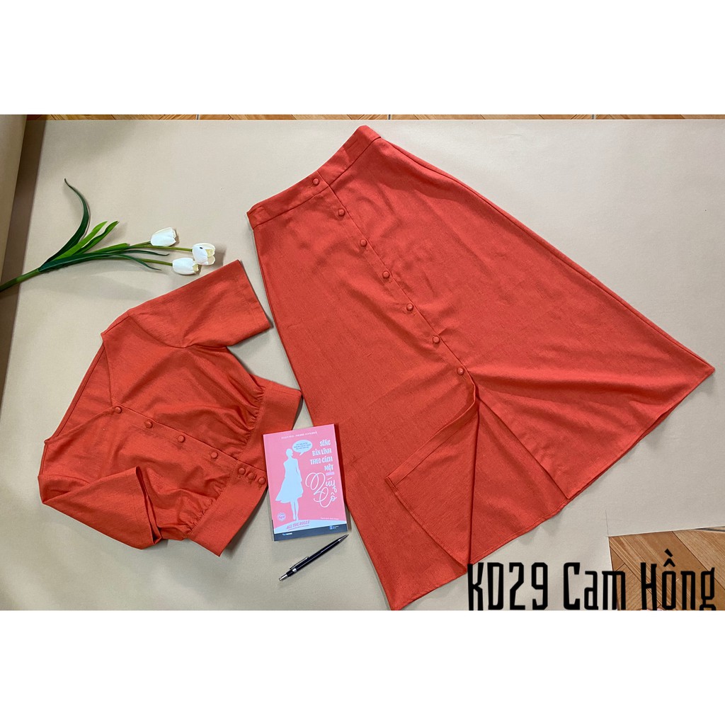 Sét áo croptop và chân váy A KD29