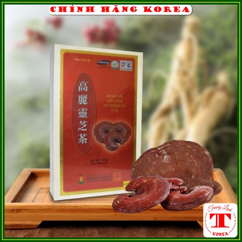 Trà linh chi hộp gỗ Bio Apgold, hộp 100 gói - Trà linh chi hòa tan chính hãng - tranglinh