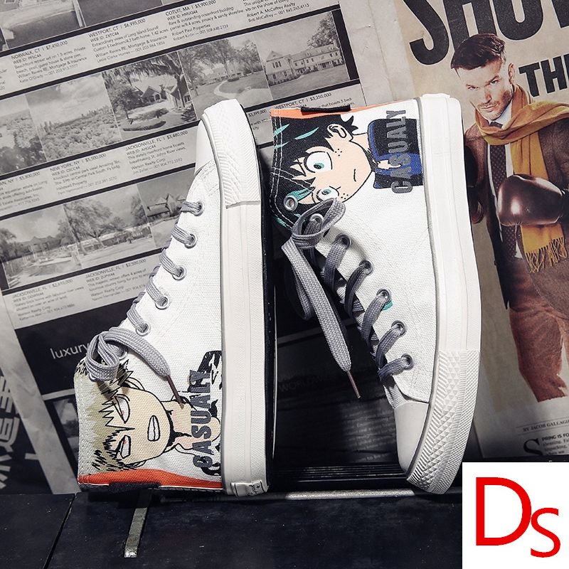 Giày Thể Thao Canvas Cổ Cao In Họa Tiết Hoạt Hình My Hero Academia Thời Trang Cho Nam Và Nữ
