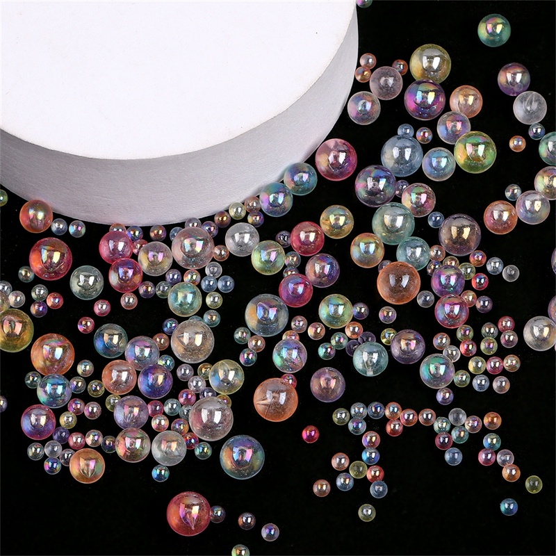 30g Hạt nhựa acrylic không lỗ bong bóng cầu vồng thần kỳ DIY làm trang sức