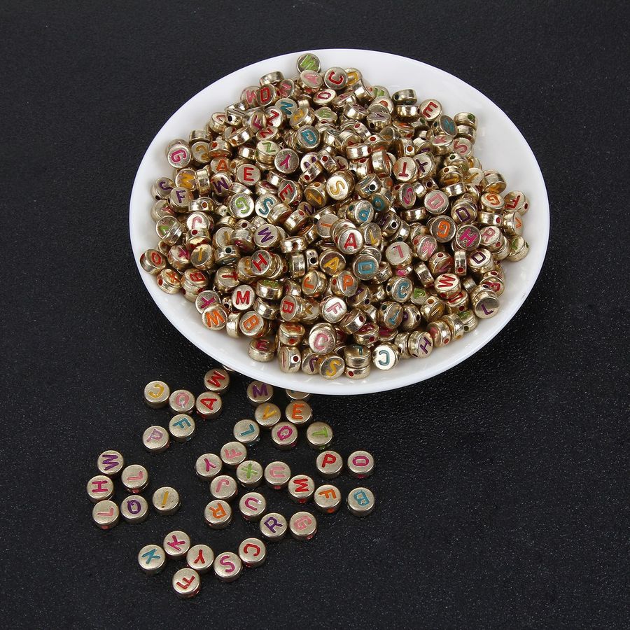 Set 100 Hạt Chữ Cái Tiếng Anh Làm Trang Sức 4x7mm