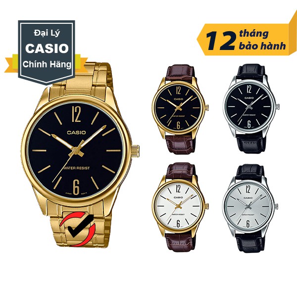 Đồng Hồ Nam Chính Hãng Casio Anh Khuê Dây Da - Dây Kim Loại MTP-V005 Series