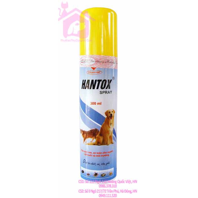 Xịt ve rận bọ chét cho chó mèo hantox 300ml - phụ kiện chó mèo Hà Nội