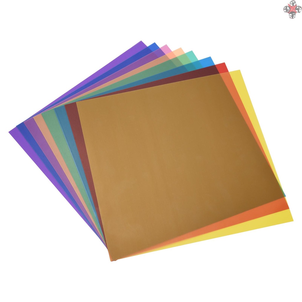 Andoer set 8 Tấm Lọc Ánh Sáng Trong Suốt 30 * 30cm / 12 * 12in Bằng Nhựa Cho Đèn led studio dj
