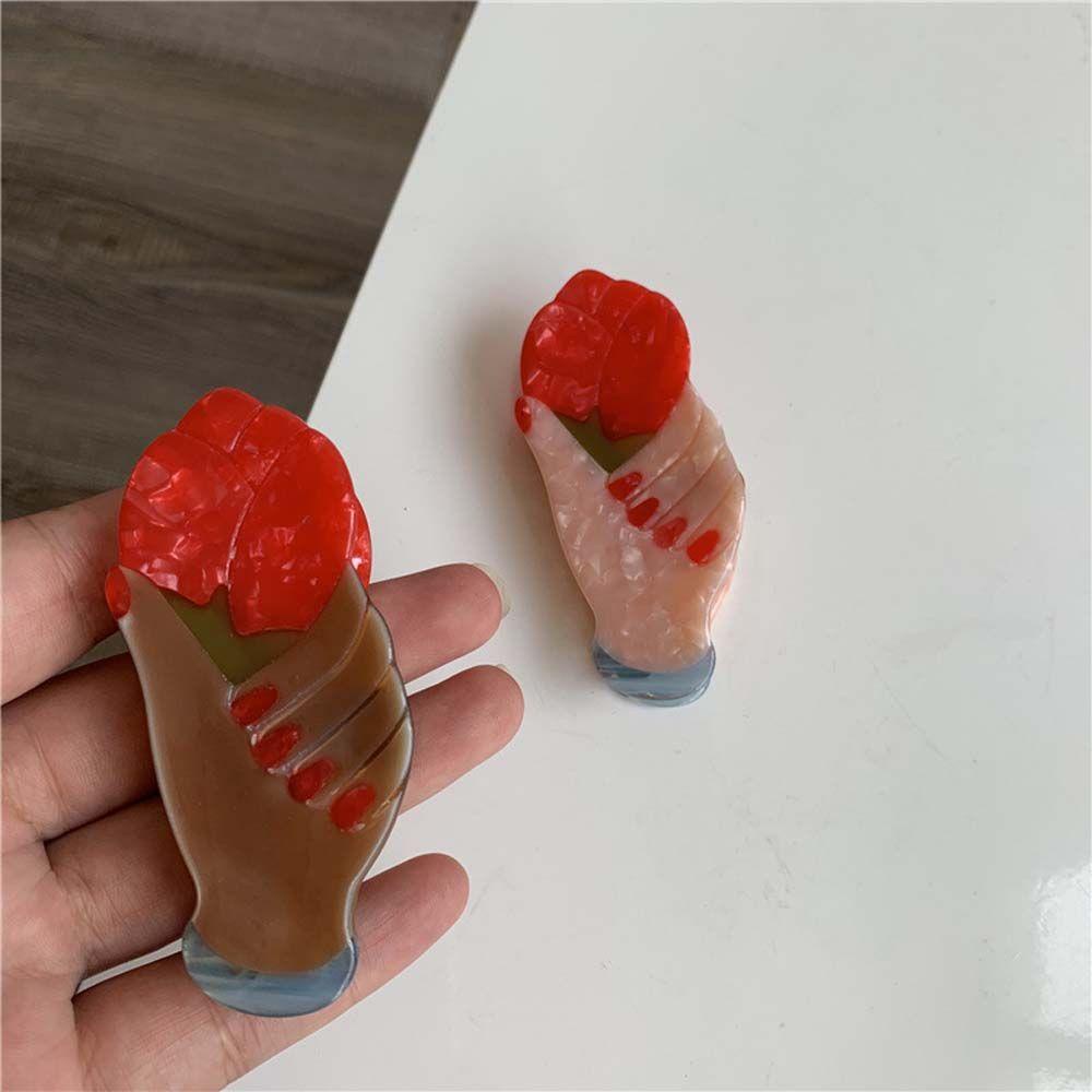 Kẹp Tóc Hình Đôi Môi / Hoa Hồng / Hướng Dương Thanh Lịch Cho Nữ