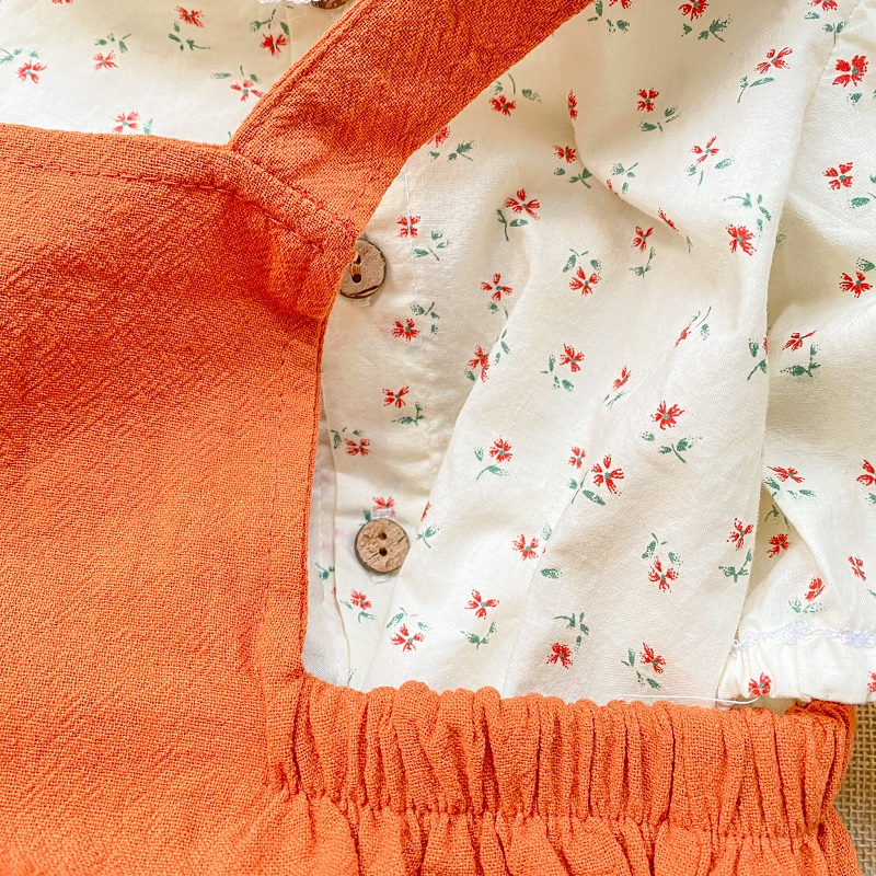 Set áo sơ mi thô kèm body yếm túi cho bé gái MINTSCLOSET sơ sinh 1 2 tuổi - BS6028