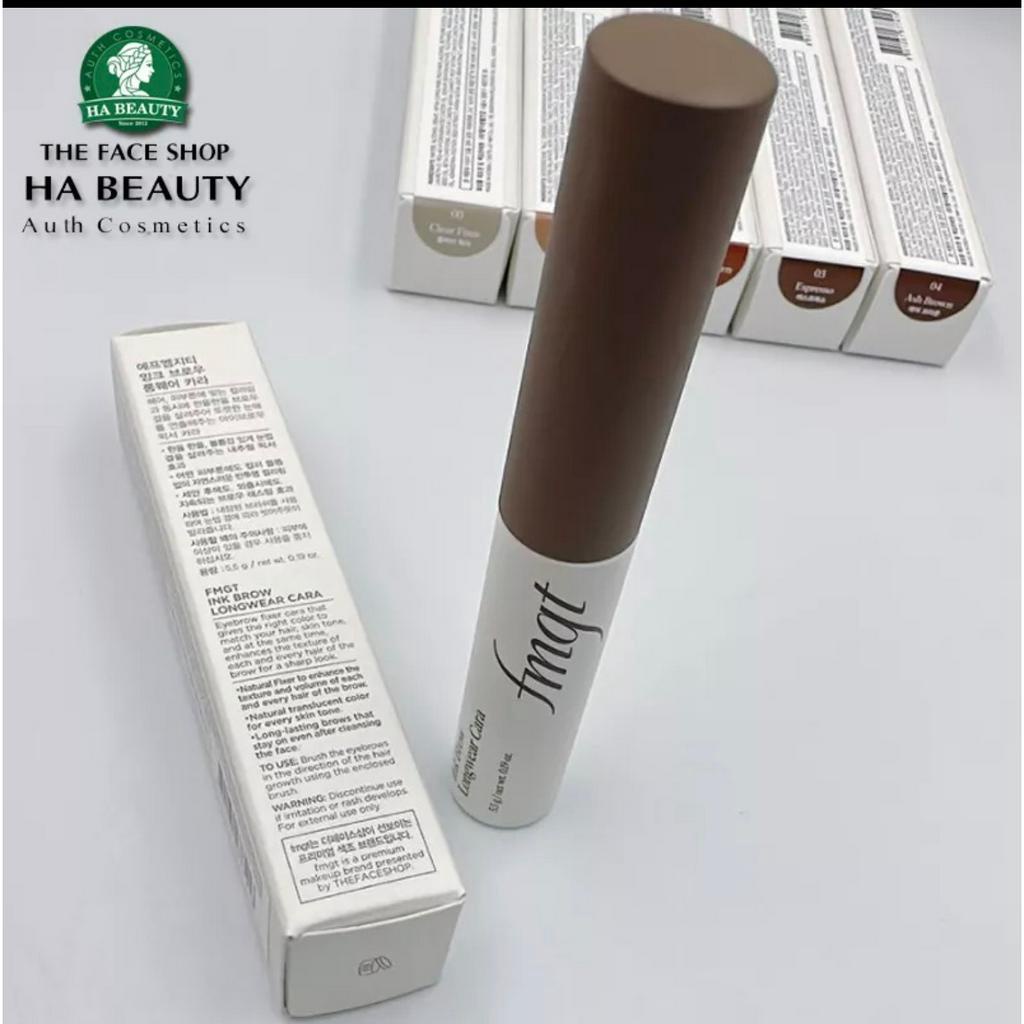 Mascara lông mày Thuần Chay VEGAN Nhiều màu Bền tông by THE FACE SHOP fmgt Ink Brow Longwear Cara 5.5g Hàn Quốc0