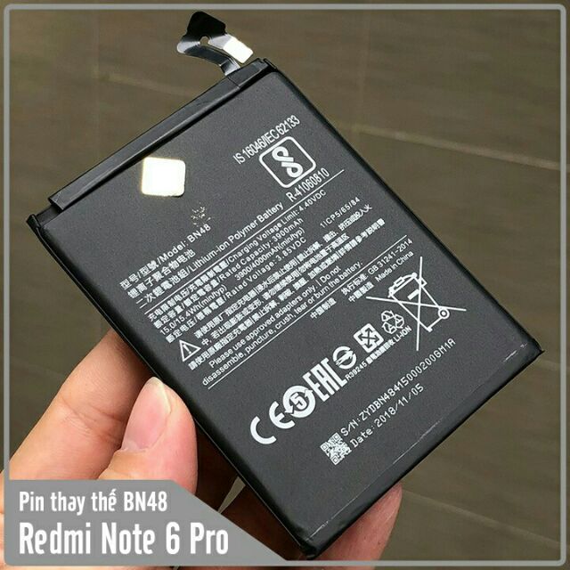 Pin thay thế cho Xiaomi Redmi Note 6 Pro (BN48) 3900/4000 mAh