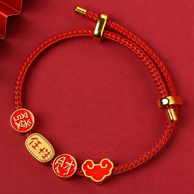 Hạt Xỏ Vòng Tay Trang Sức Màu Vàng Kim Chống Trượt Không Gây Dị Ứng diy