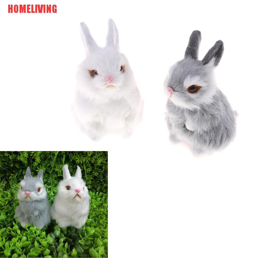 Mô Hình Thỏ Lông Trắng Trang Trí Nhà Cửa