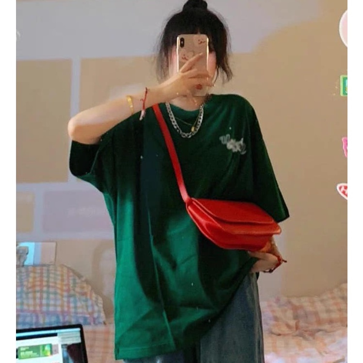 Áo Thun Xanh Under Áo Thun Tay Lỡ Form Rộng Unisex 38-65kg Nam Nữ Phong Cách Ullzang