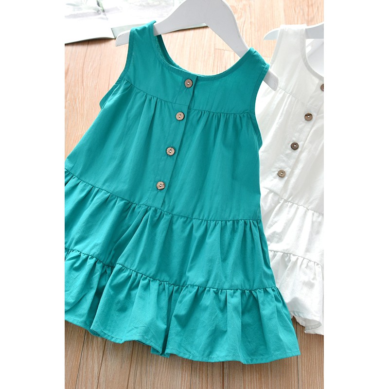 Váy cotton 3 tầng khuy sau cực xinh cho bé gái 5-46Kg VCS1