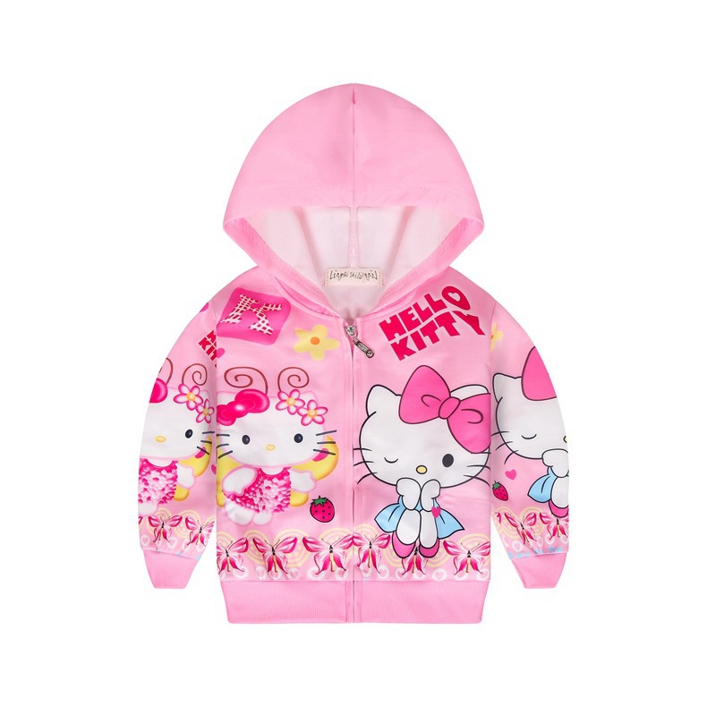 Áo Khoác Hello Kitty Phong Cách Phương Tây Dễ Thương Cho Bé Gái NJHC