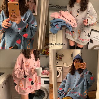 💕 Áo sweater form rộng họa tiết icon cực xinh 💕