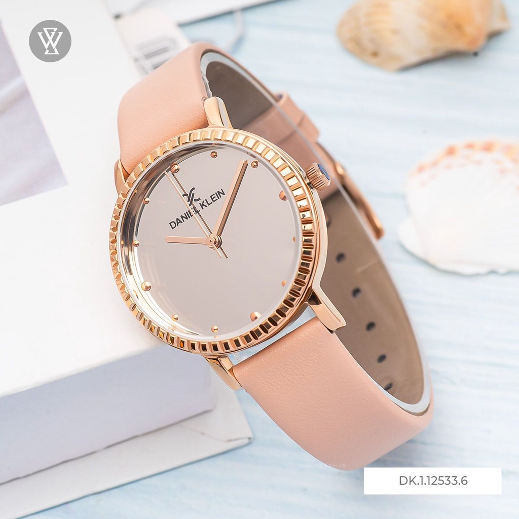 Đồng Hồ Quartz Nữ Daniel Klein Premium Ladies WATCHSTORE DK.1.12533.6 Mặt Kính Khoáng 34mm, Dây Da, Vỏ Thép