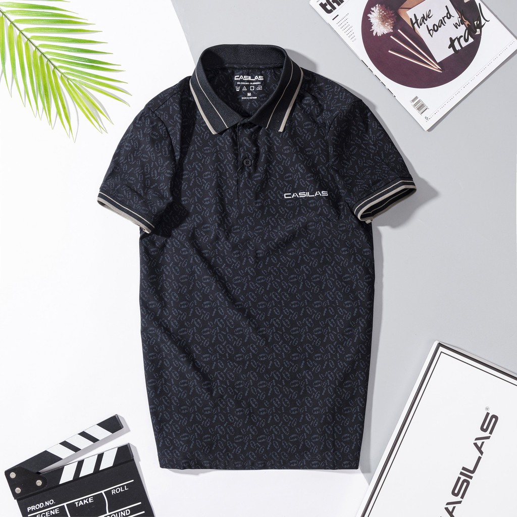 Áo thun nam tay ngắn ⚡CASILAS⚡Áo thun nam tay ngắn có cổ in họa tiết vải coolmax xuất xịn, chuẩn form thanh lịch P2112 | BigBuy360 - bigbuy360.vn