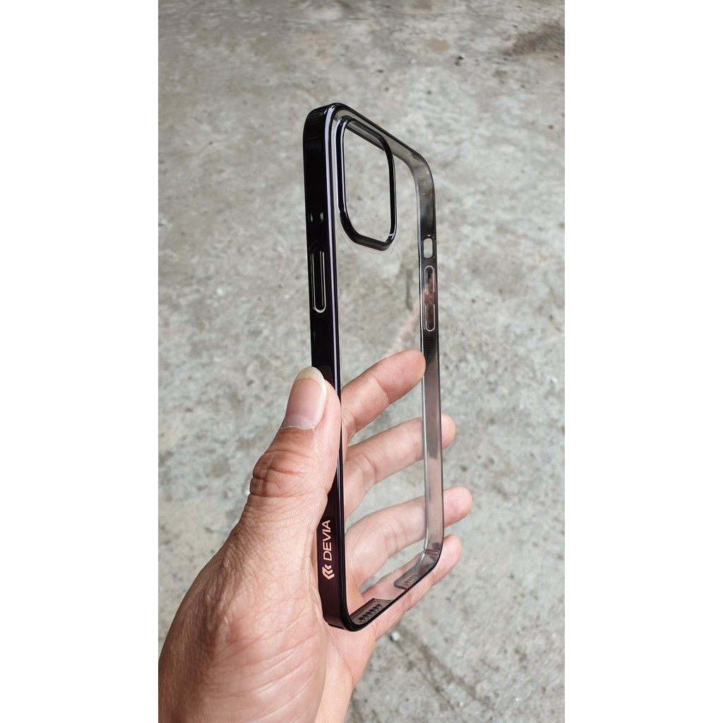 Ốp lưng dành cho iphone Devia lưng trong viền màu cho Iphone 13| 13 pro | 13promax | 12 / 12 pro / 12 max / 12 pro max