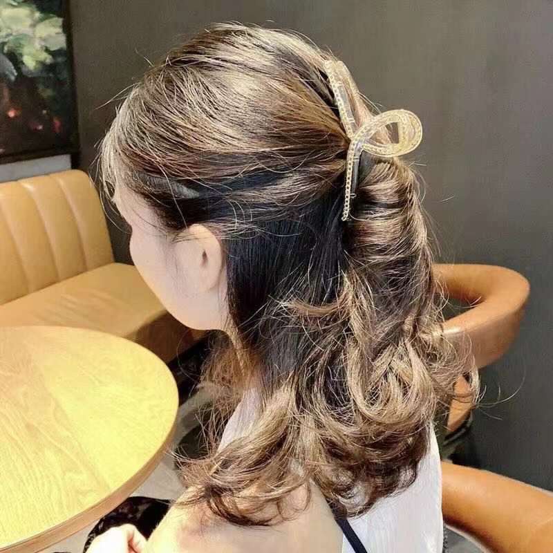 Kẹp Tóc Cỡ Lớn Phối Dây Xích Phong Cách Hàn Quốc Thanh Lịch Cho Nữ