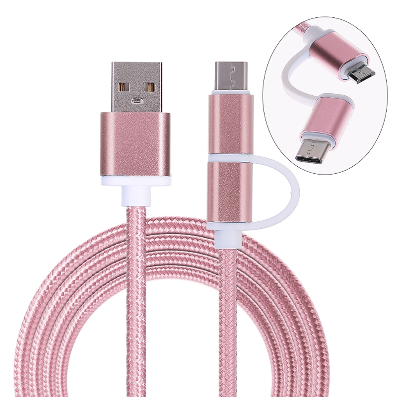 Cáp sạc nhanh Type- C và Micro USB 2 trong 1