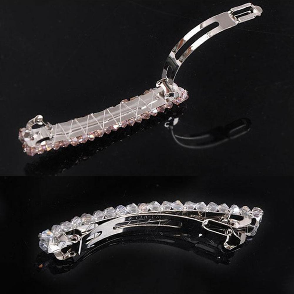 MXKJING   Kẹp tóc ngang đính đá tiểu thư điệu đà 8,5cm