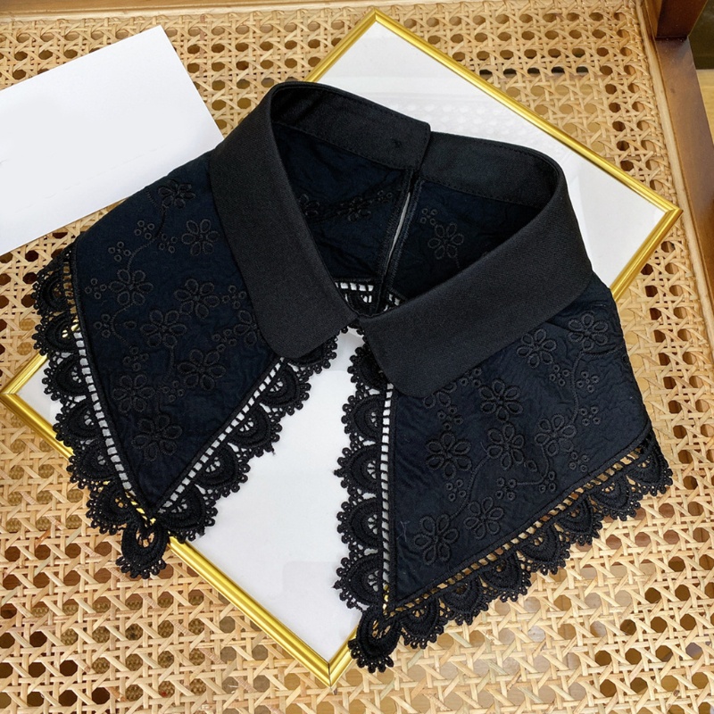 Cổ Áo Sơ Mi Giả Phối Ren Hoa Màu Sắc Xinh Xắn Cho Nữ