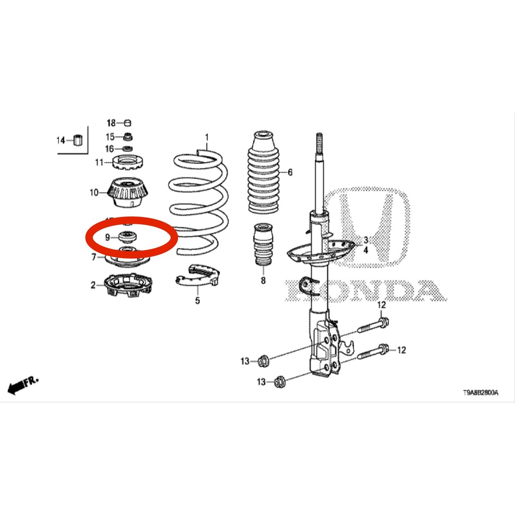 BẠC ĐẠN CHÀ / VÒNG BI PHUỘC TRƯỚC HONDA CITY 2014-2020 (ĐVT: 1 cái)