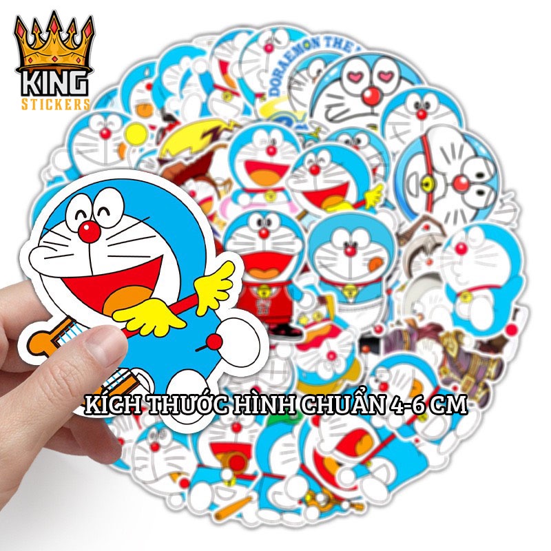 50 Hình Sticker Doraemon chống nước, dán mũ bảo hiểm, trang trí laptop, vali, phụ kiện KINGSTICKER