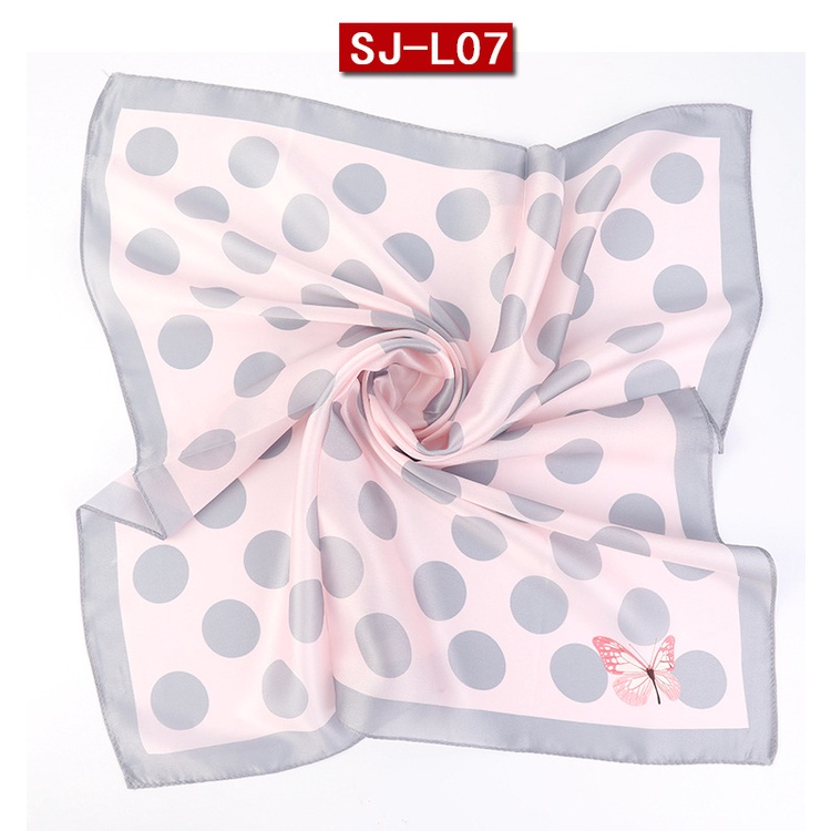 Khăn Choàng Cổ Buộc Dây Bằng Lụa In Họa Tiết Chấm Bi Thời Trang Xuân Thu 24 Giờ