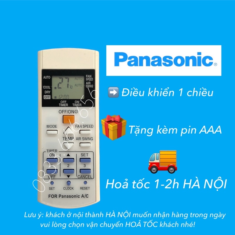 [Mẫu 3] Điều khiển điều hoà PANASONIC - Remote điều khiển máy lạnh điều hoà Panasonic 1 chiều