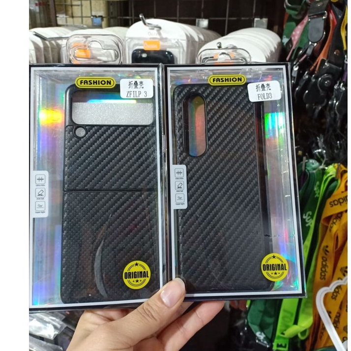 ỐP Samsung Z Fold 3, Z Flip 3 Vân Carbon siêu mỏng chống vân tay cực đỉnh