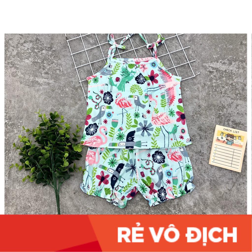 Bộ bé gái hai dây quần dúm hoa văn 1 - 10T (10-30kg). Chất liệu cotton mềm mịn, thoáng mát. Thương hiệu LITIBABY