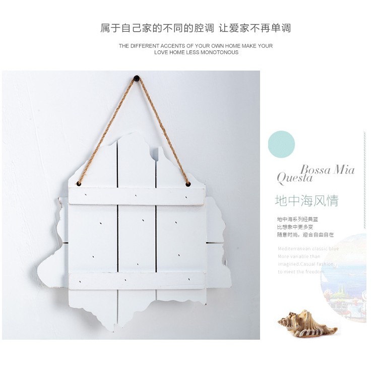 Biển chào Welcome 26cm hình ngọn hải đăng - Decor đồ trang trí theo phong cách biển Địa Trung Hải