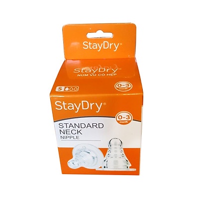 Núm vú cổ hẹp StayDry Size S (2 cái/hộp)