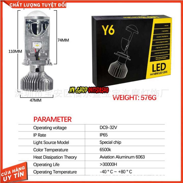 LED BI CẦU Y6 CHÂN H4 - 3 CHẾ ĐỘ COS CÓ CHỤP CHẮN SÁNG GẮN OTO - XE MÁY ( CLIP TEST ) LƯU Ý GIÁ 1 CHIẾC Ảnh thật Sp