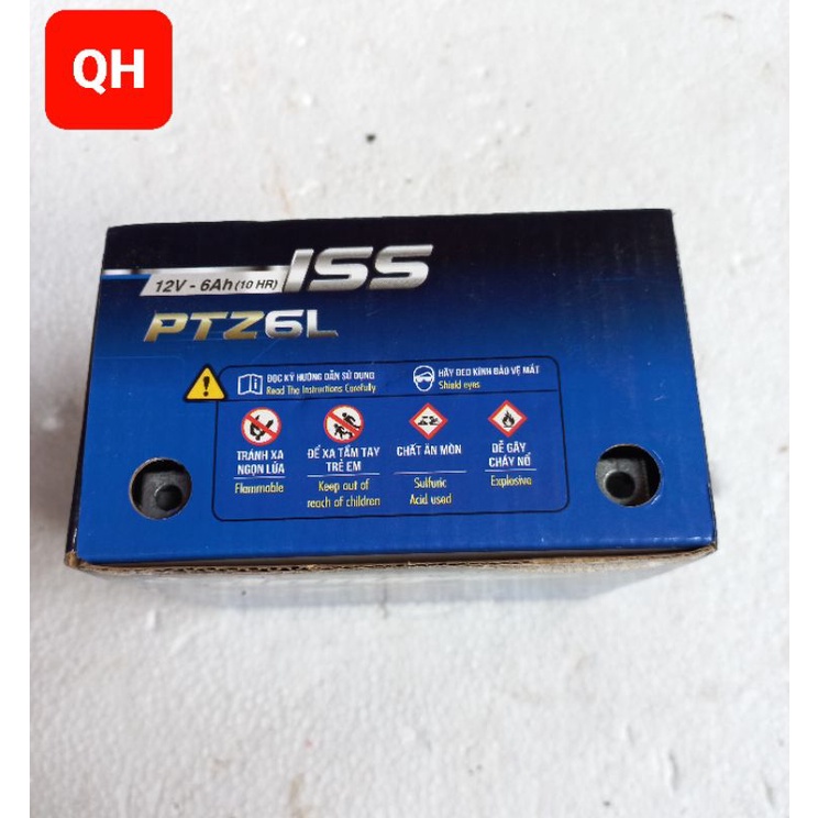 Ắc quy xe máy - Ắc quy đồng nai PTZ6L 12V-6Ah dùng cho các dòng xe SH Mode, AB 125, Lead 125, SH Việt ...