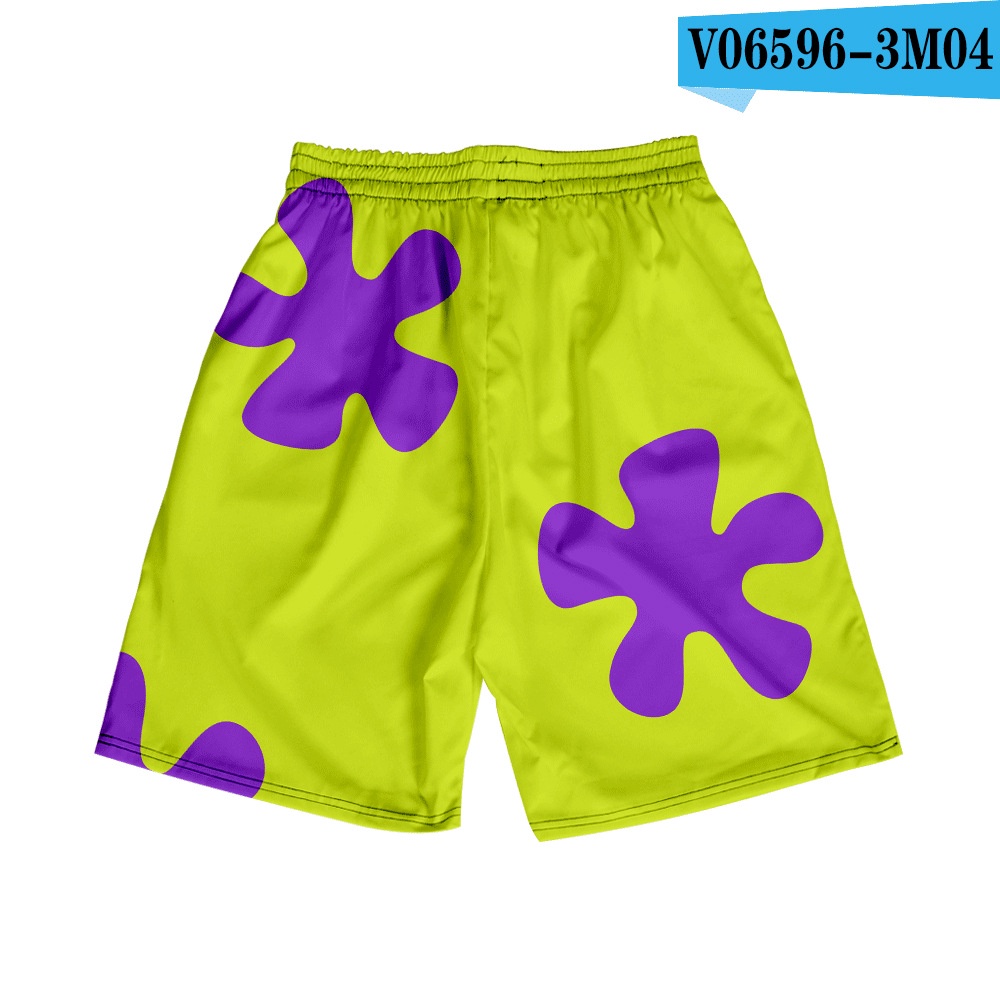 Quần Short Đi Biển / Đi Bơi In Họa Tiết Hoạt Hình 3d Nhanh Khô Cho Nam