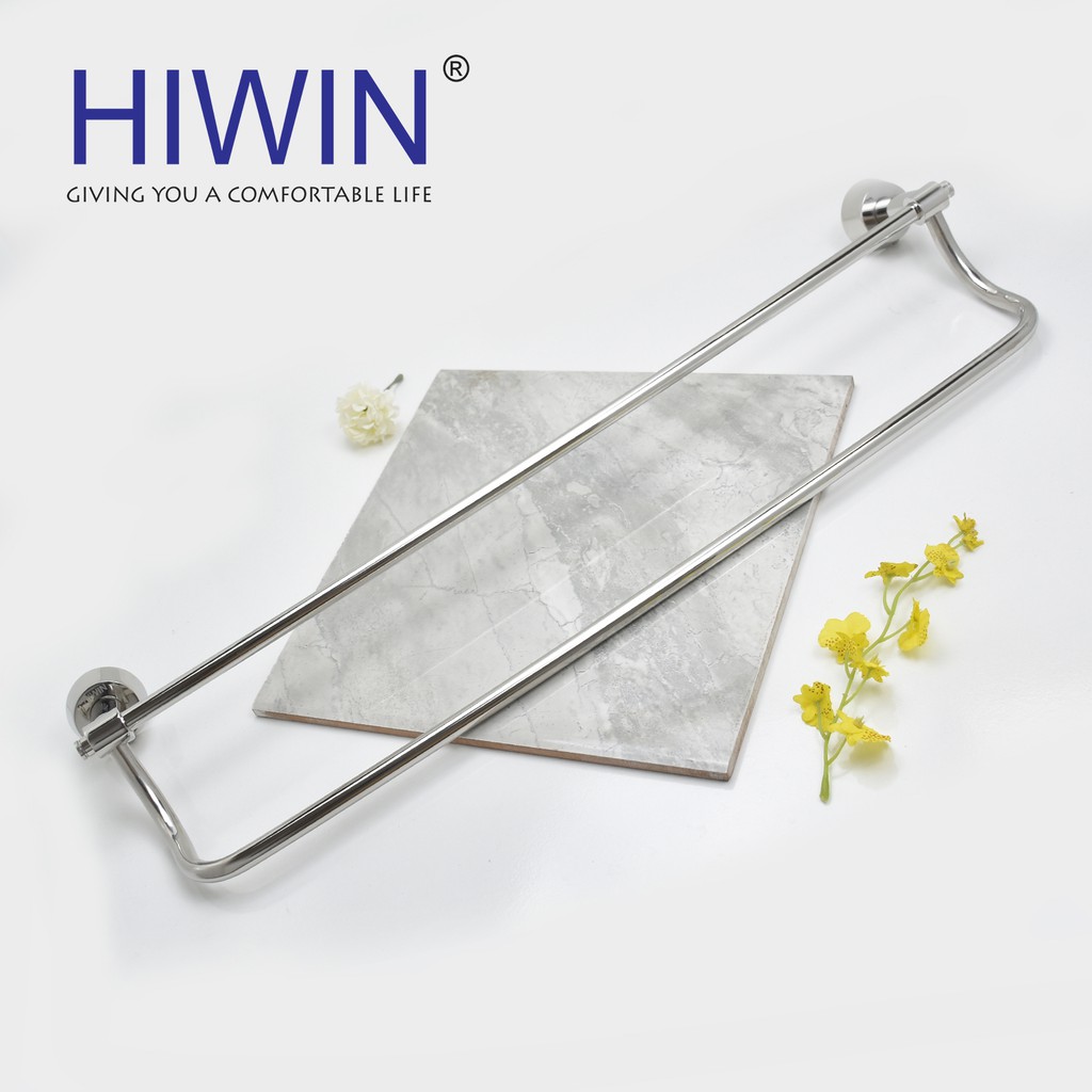 Thanh vắt khăn đôi inox 304 mặt gương Hiwin Y-638 kt 600x120x50mm