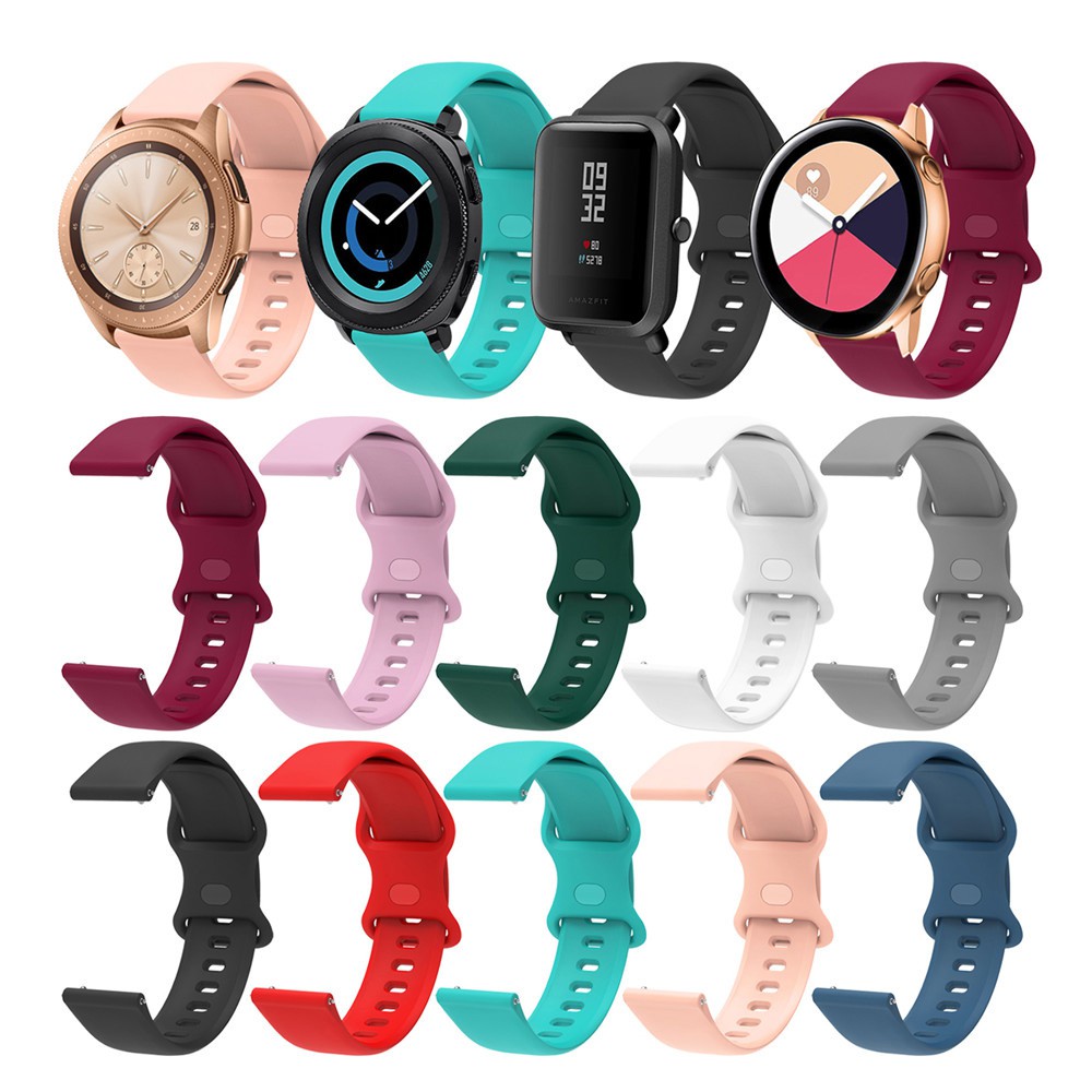 Dây đeo silicon 20mm cho đồng hồ thông minh Huami Amazfit Bip U pro GTS 3 Bip S Lite GTS 2 Mini GTR 42mm