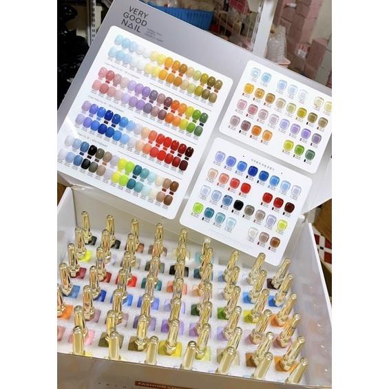 Set sơn gel very good nail 60 màu Chai Dài , ( Fullbox Tặng BẢNG MÀU + Base , Top )