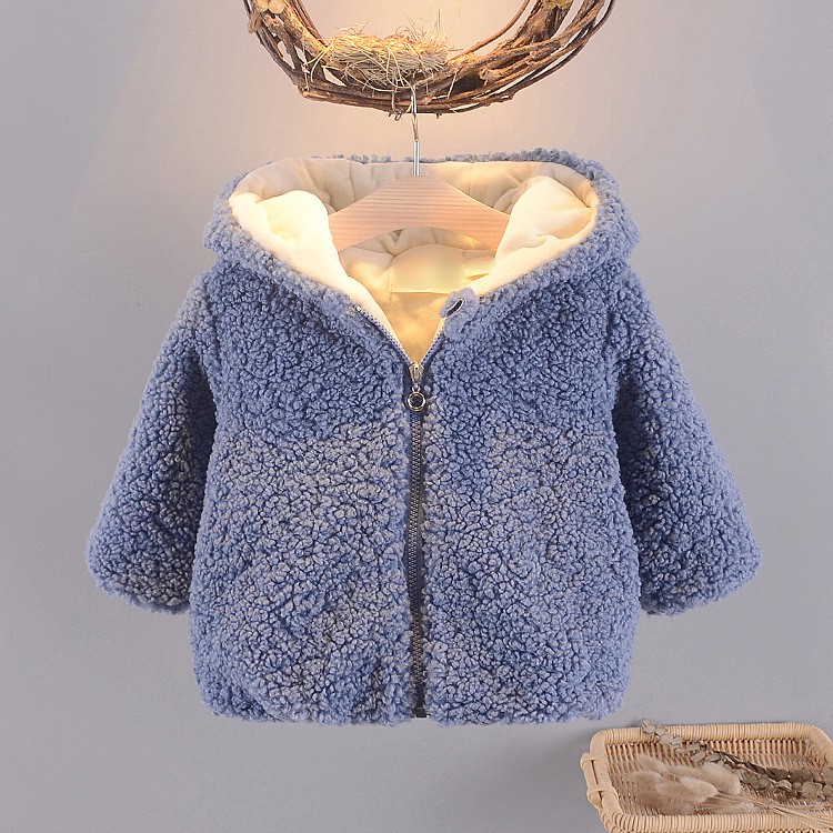 HÀNG QC-Áo khoác lông 2 lớp thêu gấu ấm áp dễ thương bé gái size 8-15kg AK08-09
