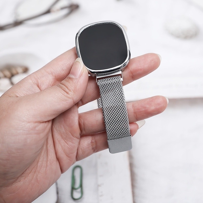 Đồng Hồ Điện Tử Mặt Vuông Có Đèn LED Dây Inox Màu Vàng/Đen Phong Cách Thể Thao Thời Trang Unisex